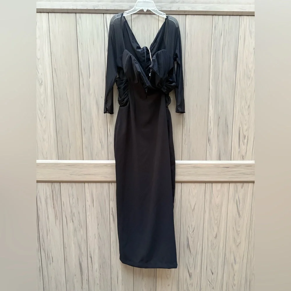 HOUSE OF CB 'Zahra' Black Plunge Maxi Dress NWT - Picture 8 of 12